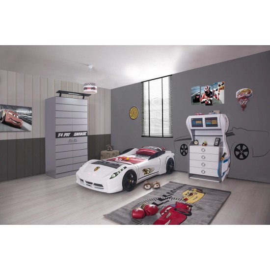Ferrari White Car bed - Kids room