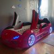 red lamborghini car bed for kids with upward opening doors and led wheels