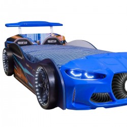 GTX Blue Race Car Bed with Lights and Sound for Kids