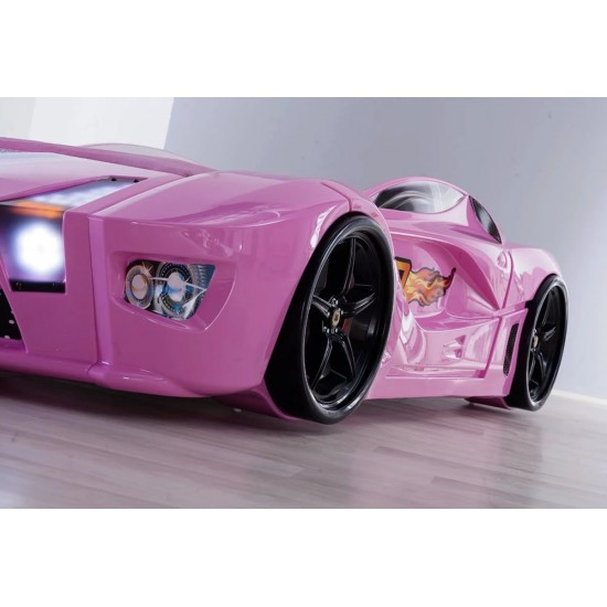 Luxury Car Bed Pink colour stylish kids car bed model