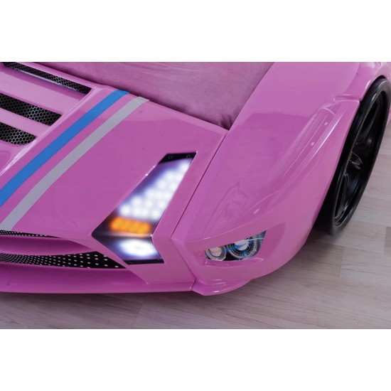 Luxury Car Bed Pink colour stylish kids car bed model