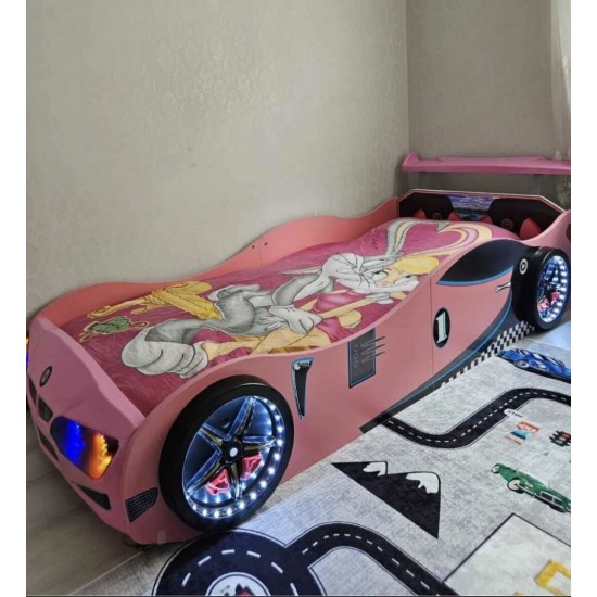 GT1 Pink Car Bed for Kids