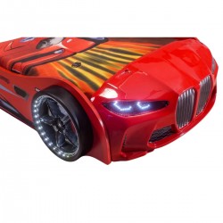 GTX Red Race Car Bed with Lights and Sound for Kids