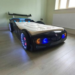 GT1 Black Race Car Bed for Kids