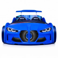 GTX Blue Race Car Bed with Lights and Sound for Kids