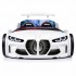 GTX White Race Car Bed with LED Lights and Sound for Kids