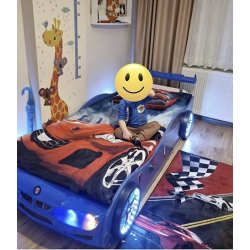GT1 Blue Kids Race Car Bed with Lights and Sounds