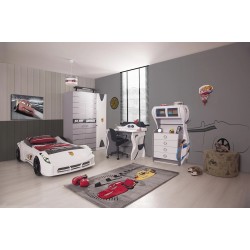 Ferrari White Car bed - Kids room