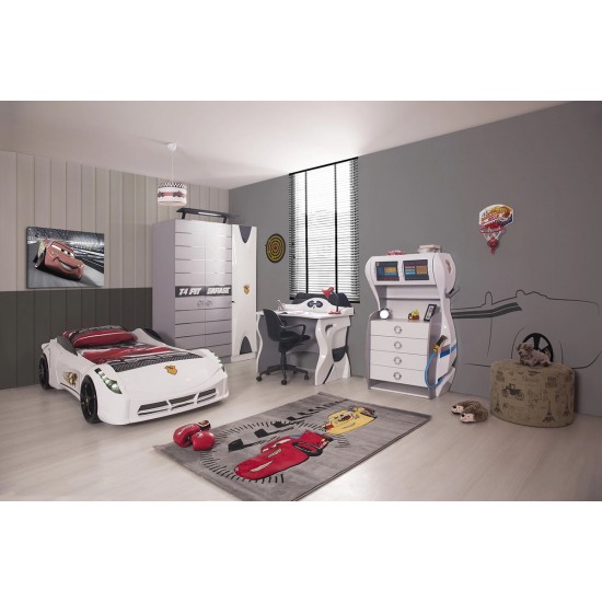 Ferrari White Car bed - Kids room