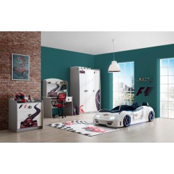Formula White Car bed  Kids room